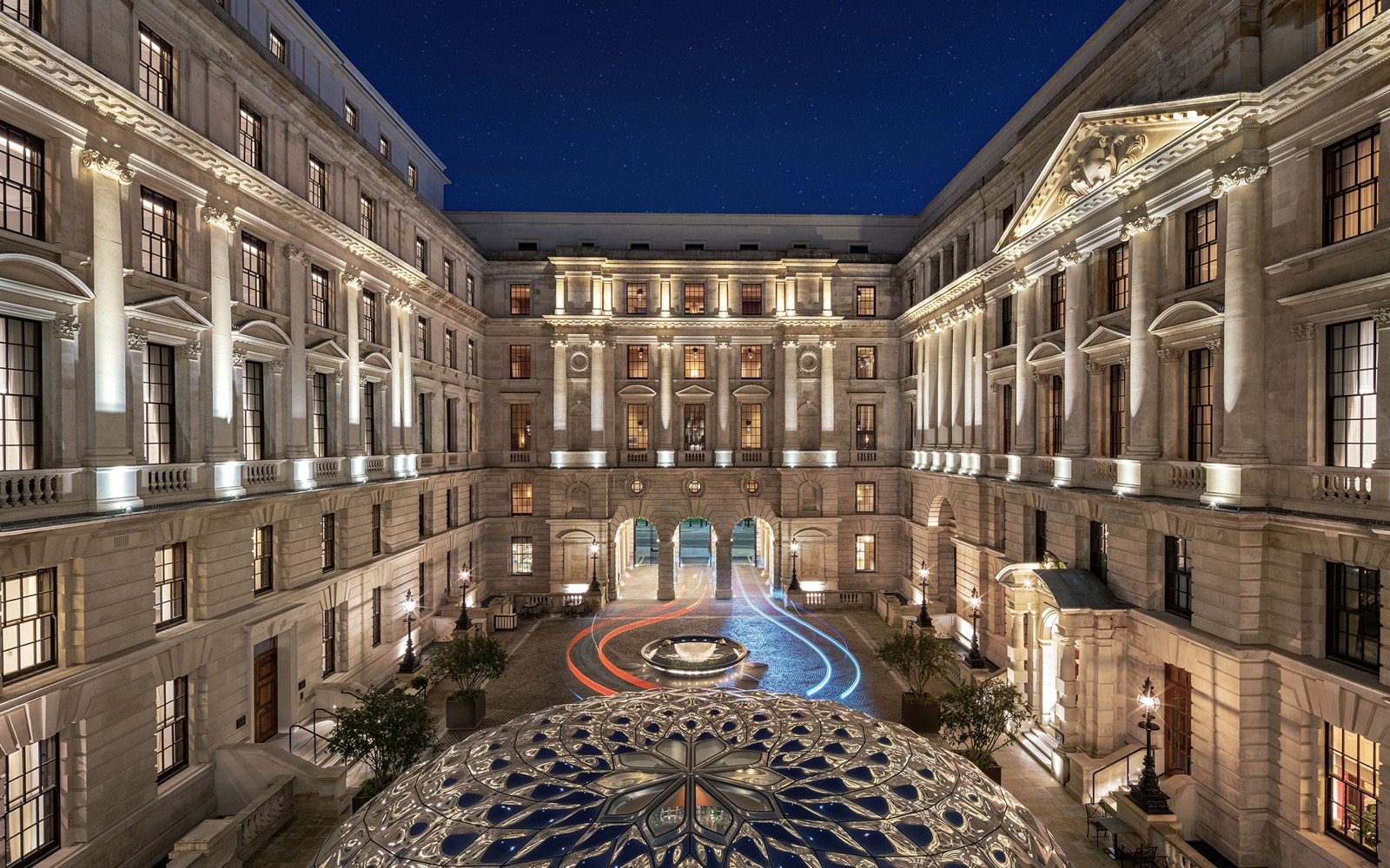 Old War Office courtyard at night