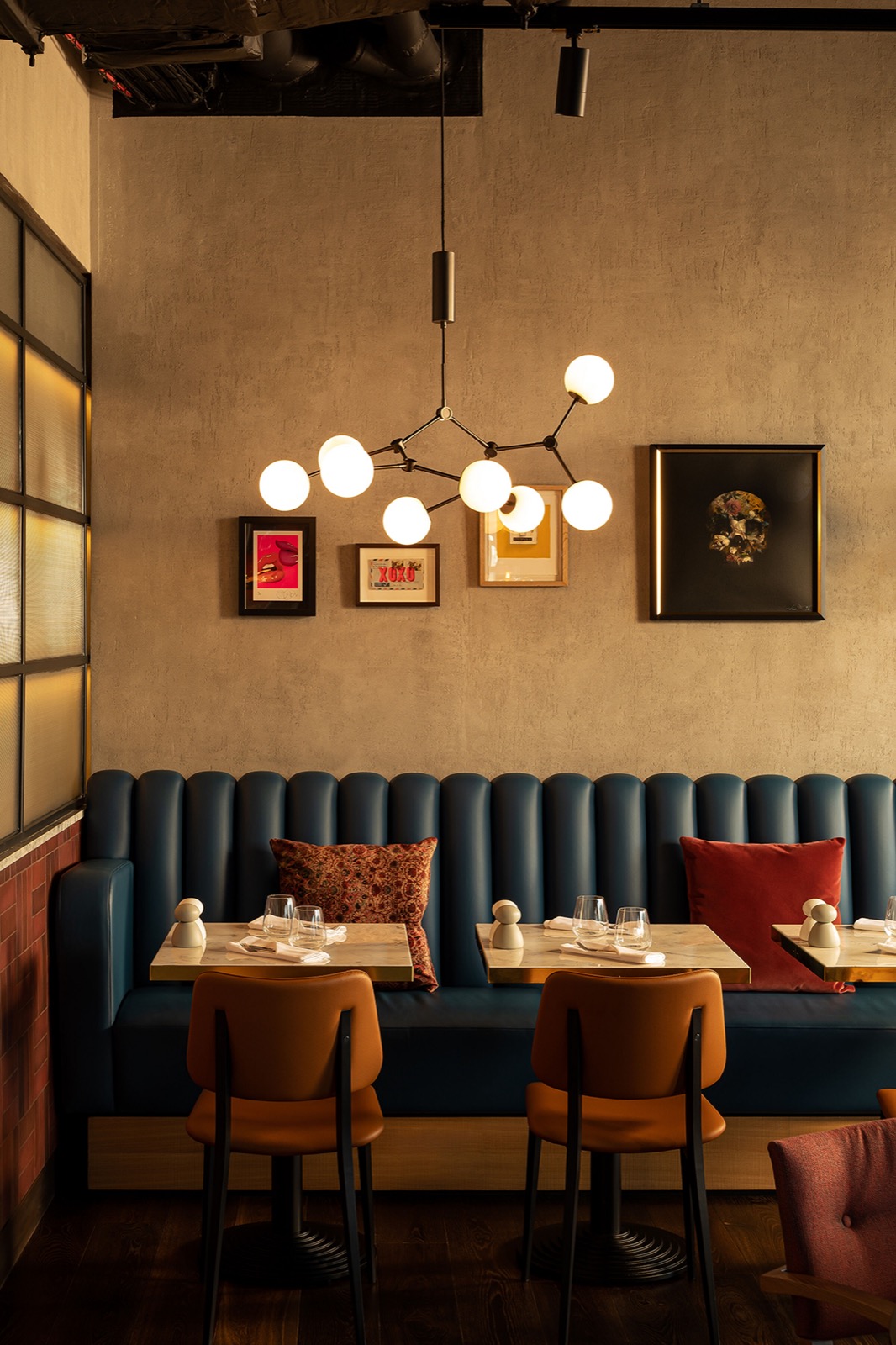A finished restaurant interior at The Gantry